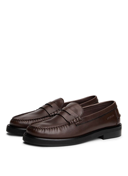 Tommy Hilfiger Kahverengi Erkek Deri Klasik Ayakkabı CLASSIC HIGH HILFIGER LTH LOAFER - Görsel 3