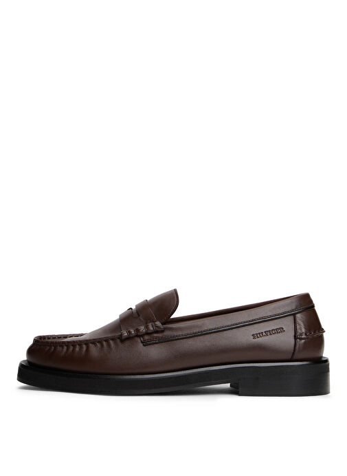 Tommy Hilfiger Kahverengi Erkek Deri Klasik Ayakkabı CLASSIC HIGH HILFIGER LTH LOAFER - Görsel 5