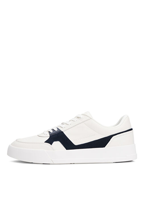 Tommy Hilfiger Beyaz Erkek Deri Sneaker TH COURT CRAFT LTH - Görsel 4