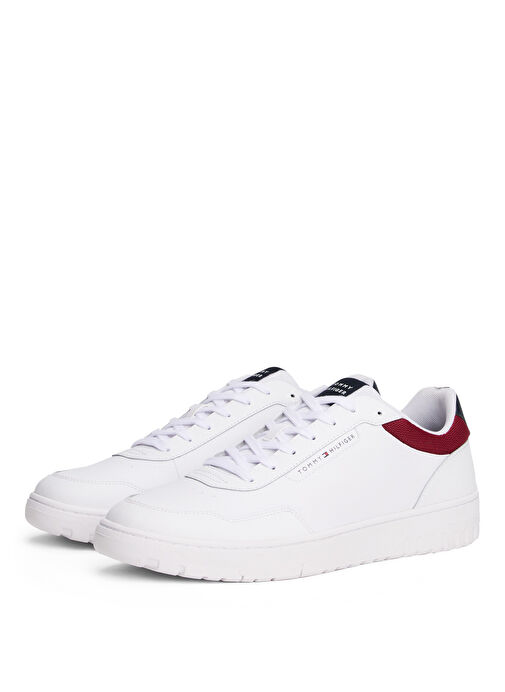 Tommy Hilfiger Beyaz Erkek Sneaker TH BASKET CORE LTH - Görsel 3