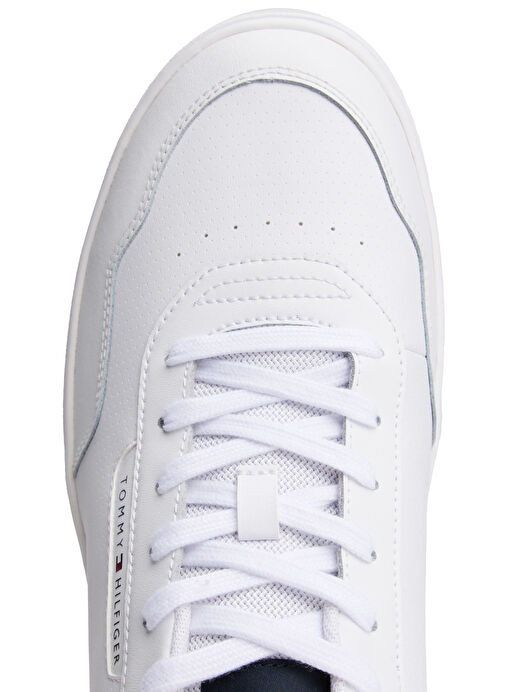 Tommy Hilfiger Beyaz Erkek Sneaker TH BASKET CORE LTH - Görsel 6