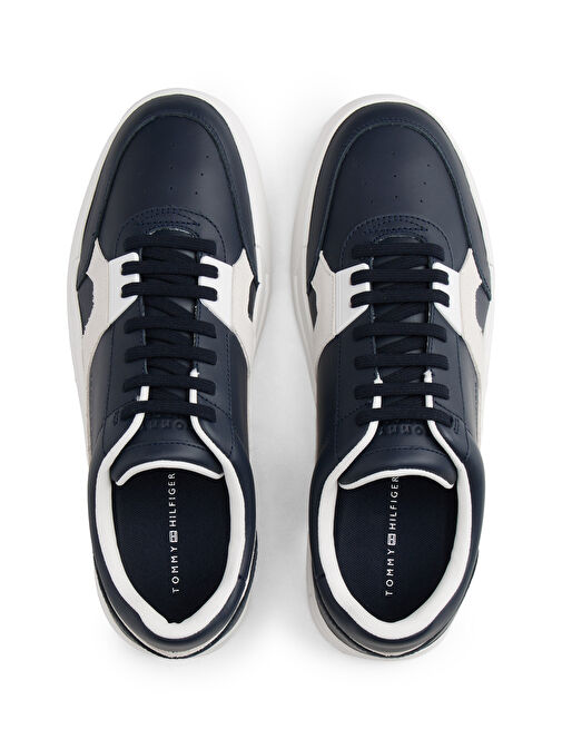 Tommy Hilfiger Lacivert Erkek Deri Sneaker TH COURT CRAFT LTH MIX - Görsel 4