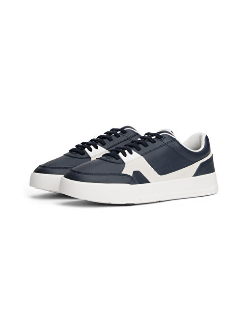Tommy Hilfiger Lacivert Erkek Deri Sneaker TH COURT CRAFT LTH MIX - Görsel 3
