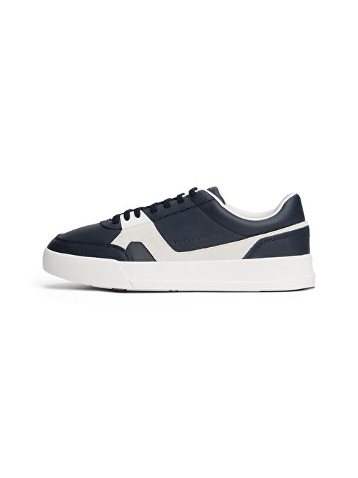 Tommy Hilfiger Lacivert Erkek Deri Sneaker TH COURT CRAFT LTH MIX - Görsel 5