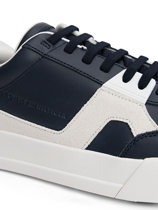Tommy Hilfiger Lacivert Erkek Deri Sneaker TH COURT CRAFT LTH MIX - Görsel 7
