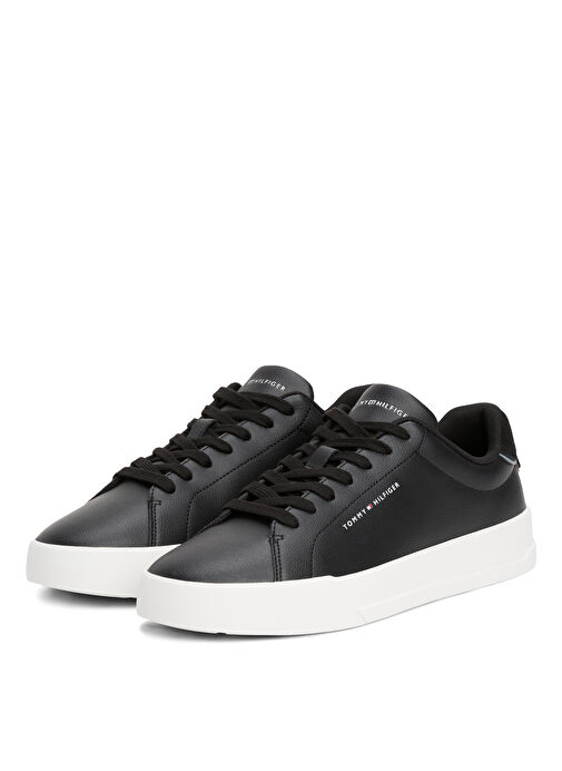 Tommy Hilfiger Beyaz Erkek Sneaker TH COURT LTH DETAIL ESS - Görsel 3