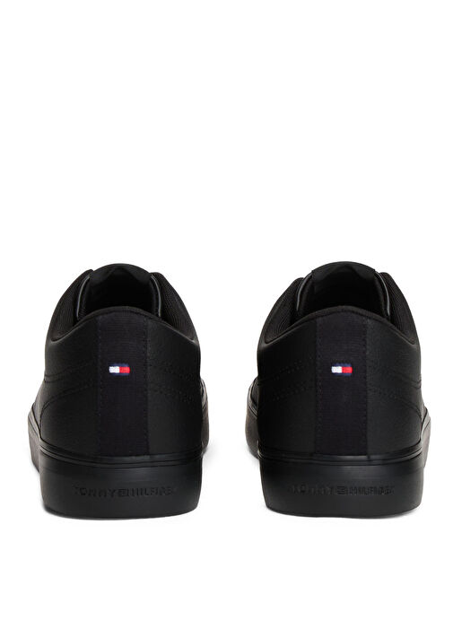 Tommy Hilfiger Siyah Erkek Sneaker TH HI VULC CORE LOW LTH II ESS - Görsel 4