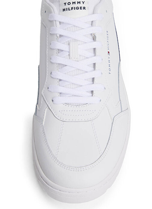 Tommy Hilfiger Beyaz Erkek Sneaker TH BASKET CORE STRIPES - Görsel 4