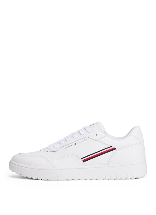 Tommy Hilfiger Beyaz Erkek Sneaker TH BASKET CORE STRIPES - Görsel 5