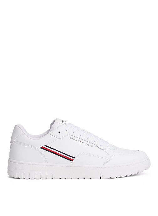 Tommy Hilfiger Beyaz Erkek Sneaker TH BASKET CORE STRIPES - Görsel 2