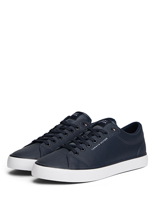 Tommy Hilfiger Lacivert Erkek Sneaker TH HI VULC CORE LOW LTH II ESS - Görsel 3