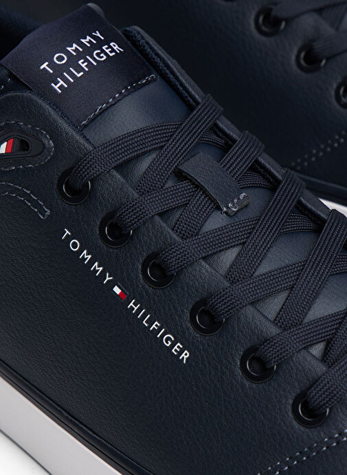 Tommy Hilfiger Lacivert Erkek Sneaker TH HI VULC CORE LOW LTH II ESS - Görsel 6