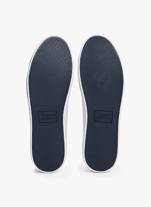 Tommy Hilfiger Beyaz Erkek Sneaker TH HI VULC CORE LOW LEATHER - Görsel 7