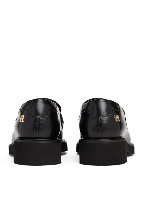 Tommy Hilfiger Siyah Kadın Deri Loafer FW0FW08749 - Görsel 5
