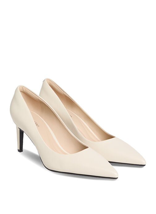 Calvin Klein Ekru Kadın Deri Stiletto HW0HW02561 - Görsel 4