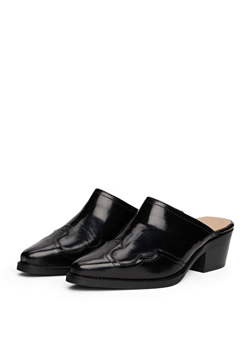 Tommy Hilfiger Siyah Kadın Deri Topuklu Ayakkabı FW0FW08887 - Görsel 3