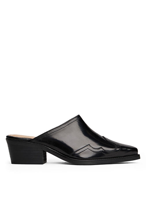 Tommy Hilfiger Siyah Kadın Deri Topuklu Ayakkabı FW0FW08887 - Görsel 2