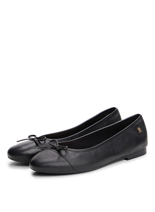 Tommy Hilfiger Siyah Kadın Deri Babet FW0FW08759 - Görsel 3