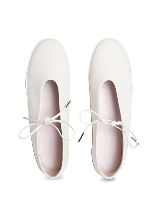 Calvin Klein Beyaz Kadın Deri Babet HW0HW02656 - Görsel 5