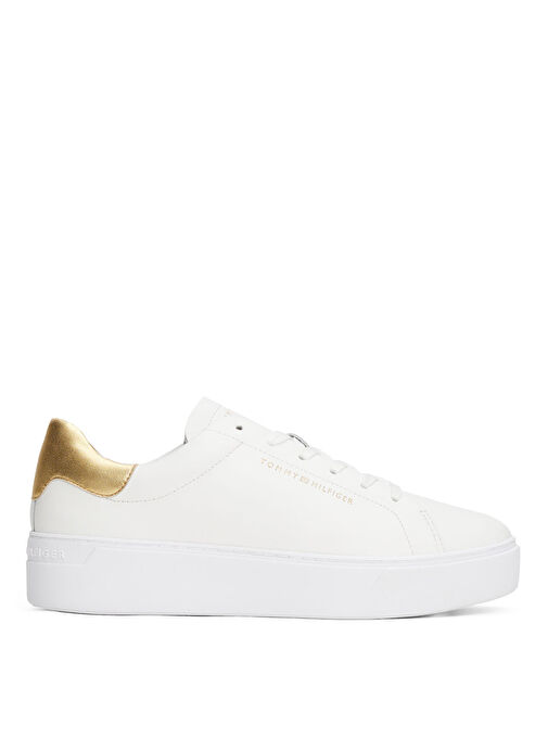 Tommy Hilfiger Beyaz Kadın Deri Sneaker FW0FW08756 - Görsel 2