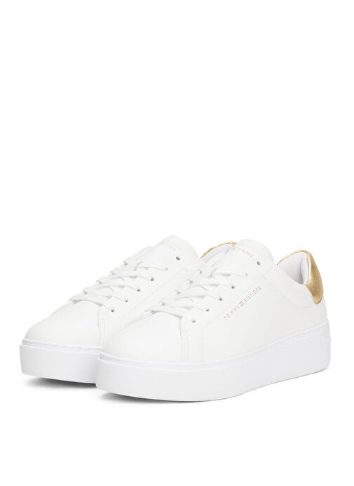 Tommy Hilfiger Beyaz Kadın Deri Sneaker FW0FW08756 - Görsel 4