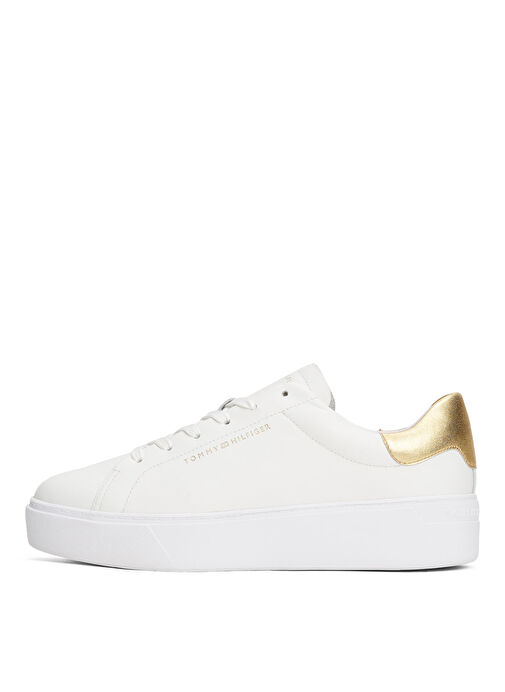 Tommy Hilfiger Beyaz Kadın Deri Sneaker FW0FW08756 - Görsel 3