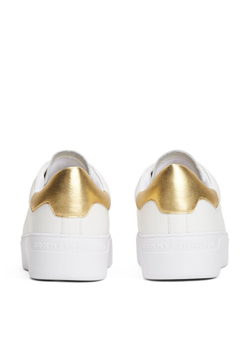 Tommy Hilfiger Beyaz Kadın Deri Sneaker FW0FW08756 - Görsel 5