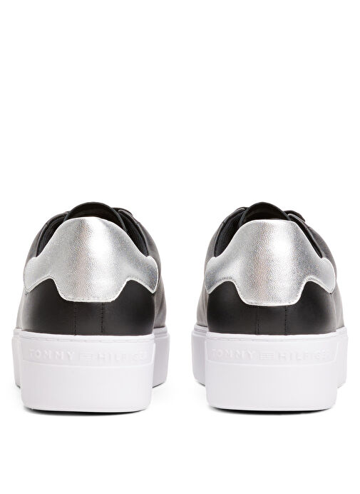Tommy Hilfiger Siyah Kadın Deri Sneaker FW0FW08756 - Görsel 5