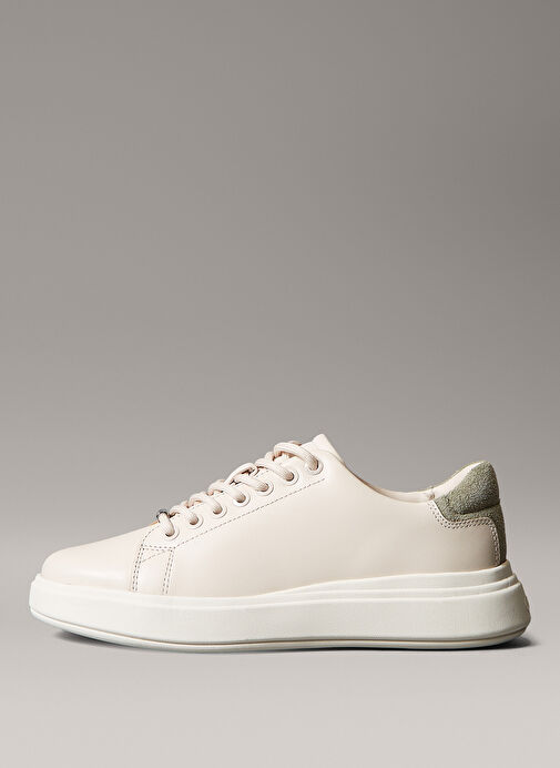 Calvin Klein Bej Kadın Deri Sneaker HW0HW02540 - Görsel 5