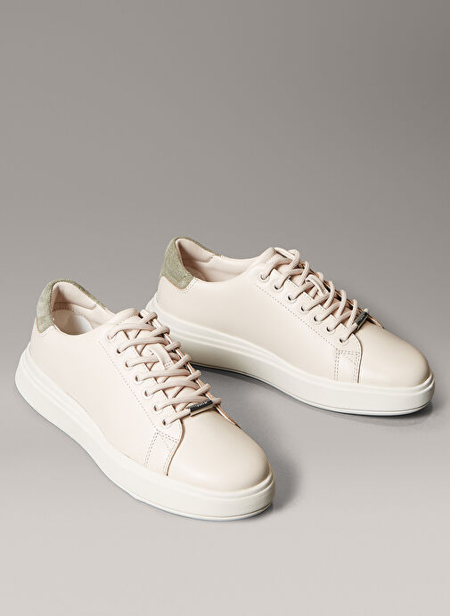 Calvin Klein Bej Kadın Deri Sneaker HW0HW02540 - Görsel 4