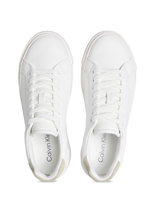 Calvin Klein Beyaz Kadın Deri Sneaker HW0HW02570 - Görsel 5
