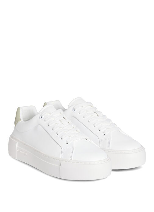 Calvin Klein Beyaz Kadın Deri Sneaker HW0HW02570 - Görsel 4