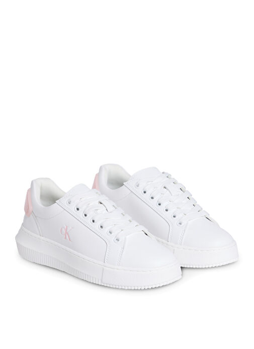 Calvin Klein Beyaz Kadın Deri Sneaker YW0YW01846 - Görsel 4