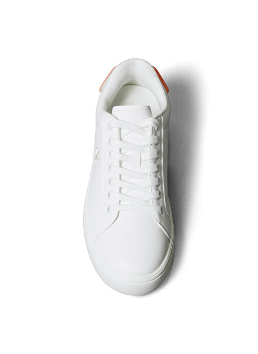 Calvin Klein Beyaz Kadın Deri Sneaker YW0YW01845 - Görsel 4