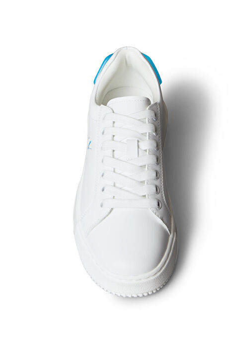 Calvin Klein Beyaz Kadın Deri Sneaker YW0YW01846 - Görsel 4