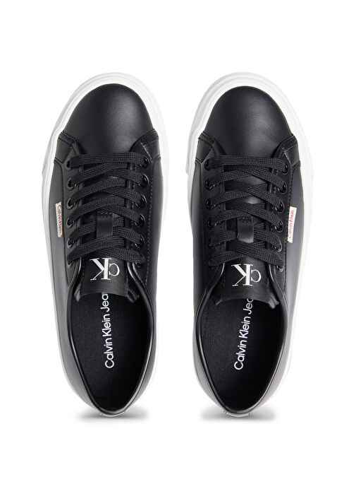 Calvin Klein Siyah Kadın Deri Sneaker YW0YW01886 - Görsel 4