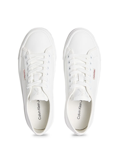 Calvin Klein Beyaz Kadın Deri Sneaker YW0YW01886 - Görsel 4