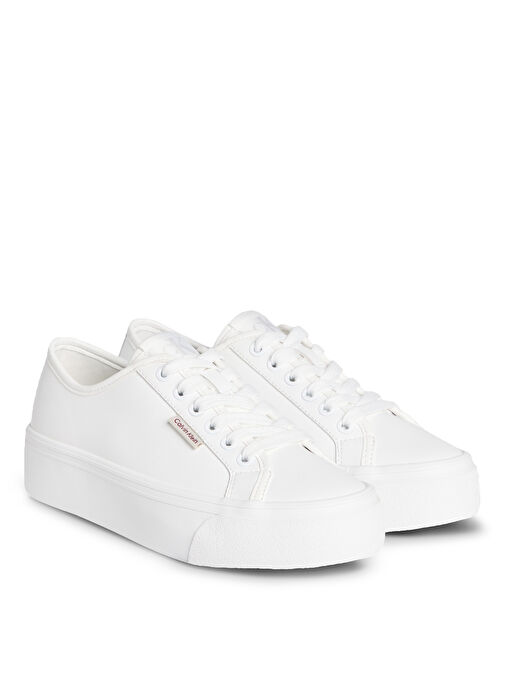 Calvin Klein Beyaz Kadın Deri Sneaker YW0YW01886 - Görsel 5