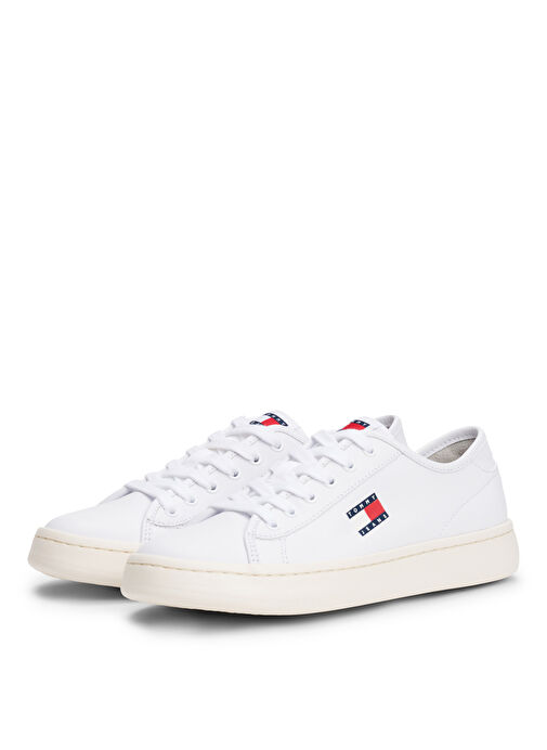 Tommy Hilfiger Beyaz Kadın Deri Sneaker EN0EN02875 - Görsel 3