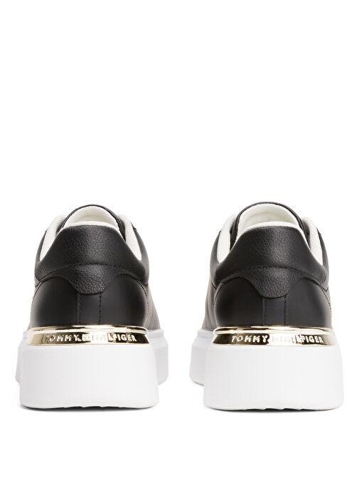 Tommy Hilfiger Siyah Kadın Deri Sneaker FW0FW08631 - Görsel 5