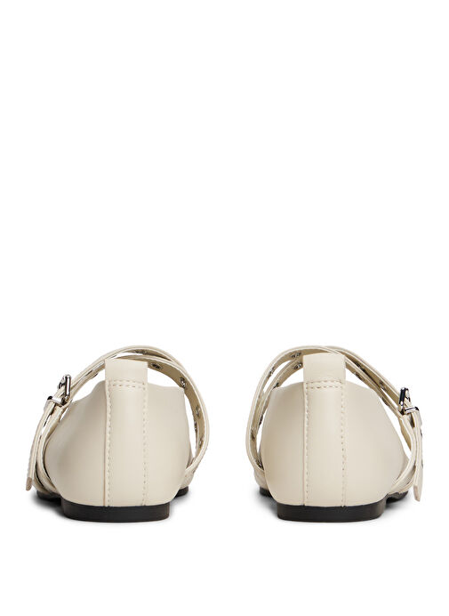 Tommy Hilfiger Ekru Kadın Deri Babet EN0EN02868 - Görsel 5