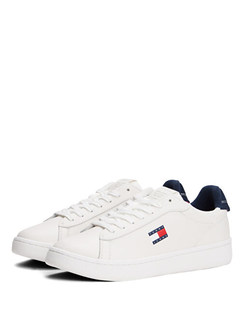 Tommy Hilfiger Beyaz Kadın Deri Sneaker EN0EN02815 - Görsel 3
