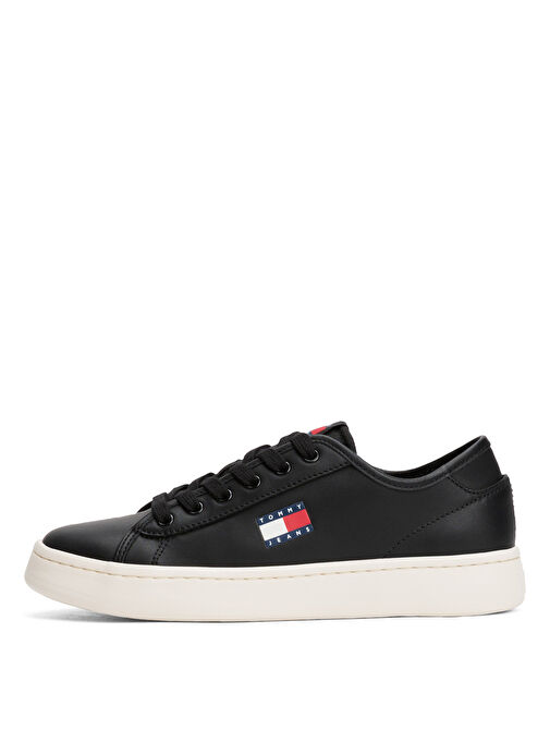 Tommy Hilfiger Siyah Kadın Deri Sneaker EN0EN02875 - Görsel 4