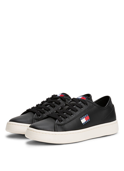 Tommy Hilfiger Siyah Kadın Deri Sneaker EN0EN02875 - Görsel 3