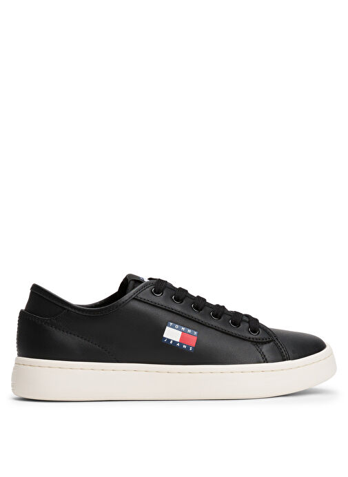 Tommy Hilfiger Siyah Kadın Deri Sneaker EN0EN02875 - Görsel 2