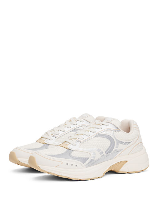 Tommy Hilfiger Krem - Gümüş Kadın Sneaker EN0EN02809 - Görsel 3