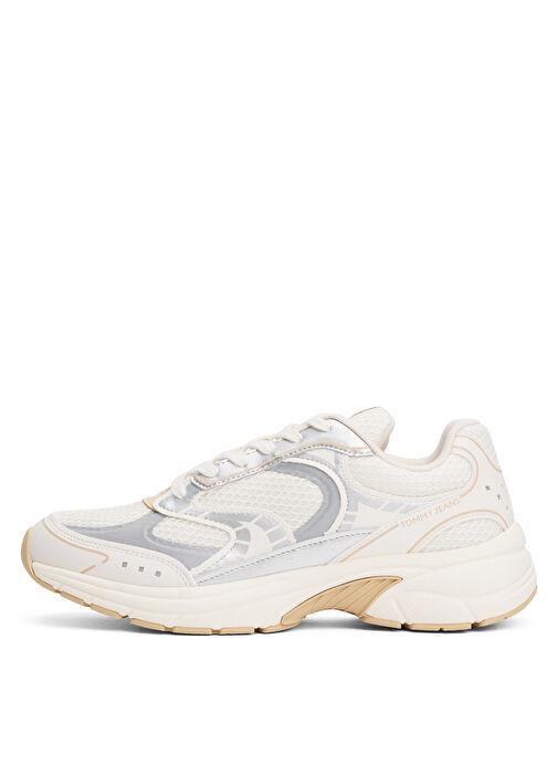 Tommy Hilfiger Krem - Gümüş Kadın Sneaker EN0EN02809 - Görsel 4