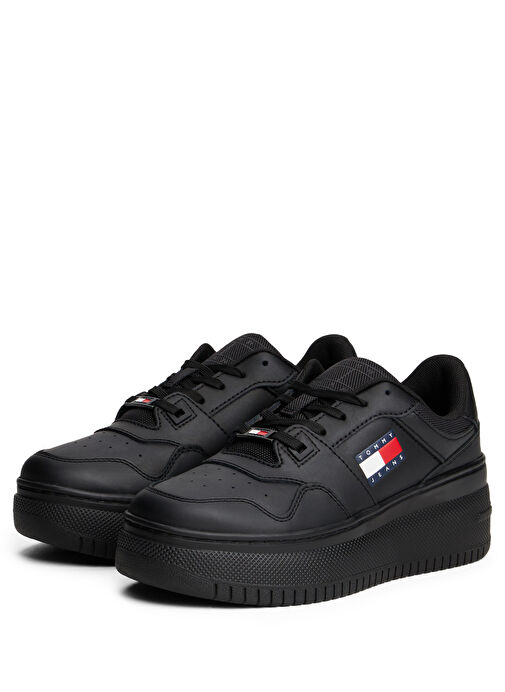 Tommy Hilfiger Siyah Kadın Deri Sneaker EN0EN02506 - Görsel 3