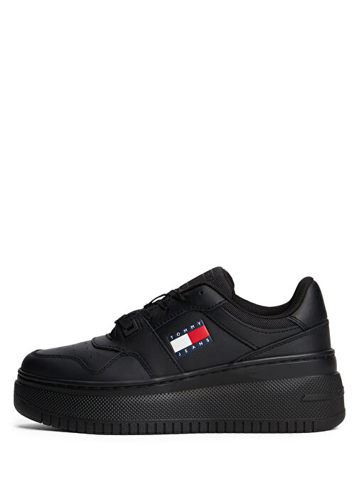 Tommy Hilfiger Siyah Kadın Deri Sneaker EN0EN02506 - Görsel 4