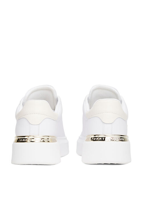 Tommy Hilfiger Beyaz Kadın Deri Sneaker FW0FW08631 - Görsel 5